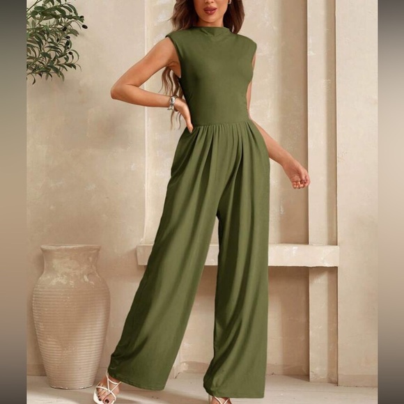 Luxe black stand collar comfy jumpsuit - Picture 8 of 16